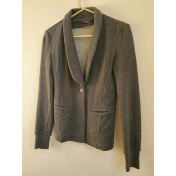 A|X Armani Exchange Women's Fitted‎ Blazer Jacket Grey Knitted Size XS w/… - Picture 6 of 8